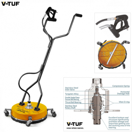 SURFACE CLEANER - 19" 500mm Heavy Duty Spinning - with Poly Deck & Advanced V-Spin Technology - H1.006