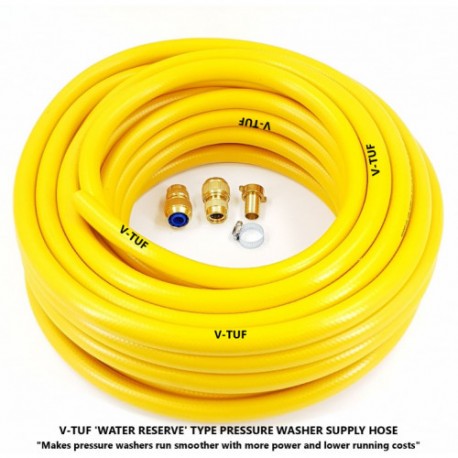 WASHFLEX PRO 'WATER RESERVE' 25m PRESSURE WASHER WATER SUPPLY HOSE KIT c/w KCQ & 3/4 FITTINGS - BF3425-B1234