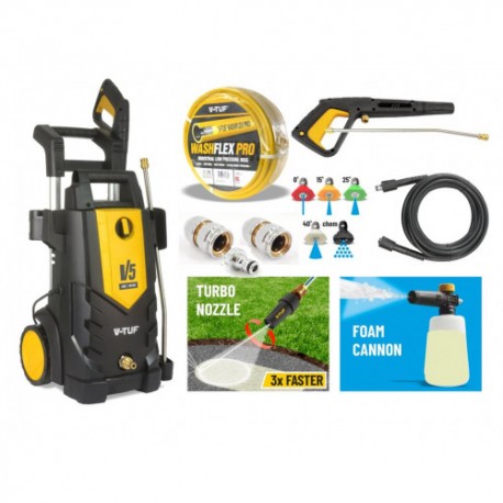 V-TUF V5 2400psi Electric High Power Pressure Jet Washer (25M Washflex Pro Water Feed Hose With DuraKlix KCQ Fittings)