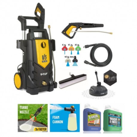 V-TUF V5 2400psi Electric High Power Pressure Jet Washer - Patio & Car Cleaner Starter Kit