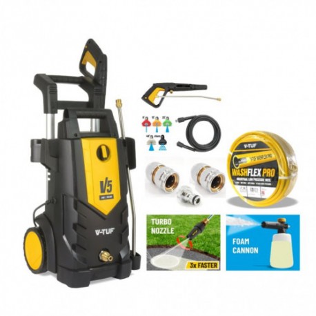 V-TUF V5 2400psi DIY Electric High Power Pressure Jet Washer - 15m Washflex Pro - Water Supply Hose Kit