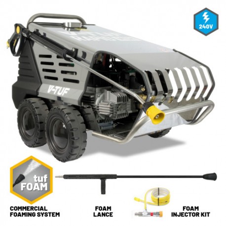 V-TUF RAPID MSHF 240v Professional Hot Water Industrial Mobile Pressure Washer with COMMERCIAL FOAM SYSTEM