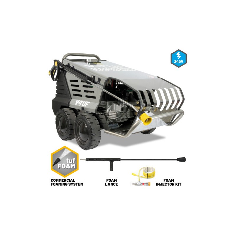 V-TUF RAPID MSHF 240v Professional Hot Water Industrial Mobile Pressure Washer with COMMERCIAL FOAM SYSTEM