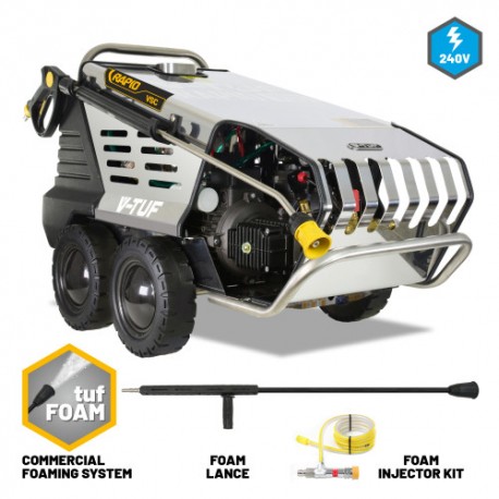 V-TUF RAPID VSCF 240v Hot Water Stainless Industrial Pressure Washer with COMMERCIAL FOAM SYSTEM