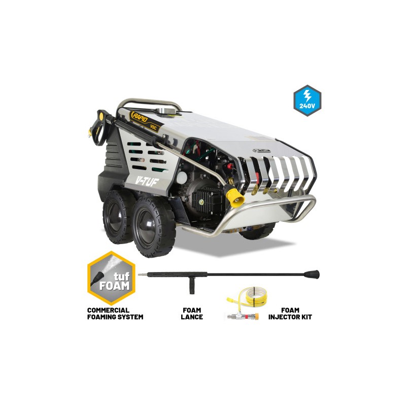 V-TUF RAPID VSCF 240v Hot Water Stainless Industrial Pressure Washer with COMMERCIAL FOAM SYSTEM