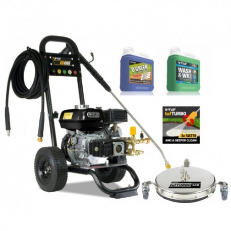 V-TUF DD055 Industrial 5.5HP Honda Driven Petrol Pressure Washer - 2000psi, 140Bar, 13.2L/min - WITH PATIO & CAR CLEANING KIT