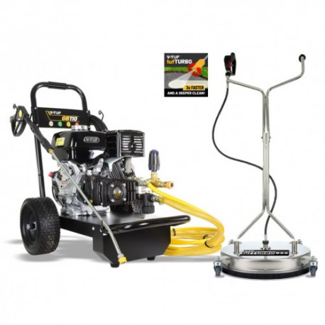 V-TUFGB110 13HP Gearbox Driven Honda Petrol Pressure Washer - 3000psi, 200Bar, 21L/min & 21"  Stainless Patio Cleaner