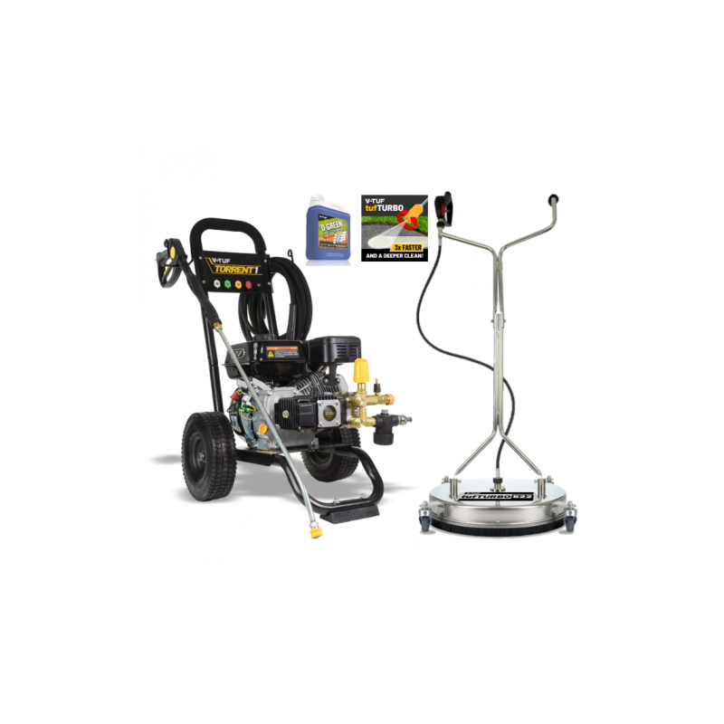 V-TUF TORRENT 1 Industrial 7HP Petrol Pressure Washer - 2755psi, 190 Bar, 13L/min + 21" STAINLESS SURFACE CLEANER