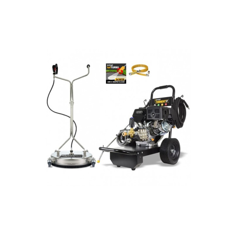 V-TUF TORRENT 3 Industrial 15HP Petrol Pressure Washer - 4000psi, 275Bar, 15L/min - 21" tufTURBO Stainless Patio Cleaner