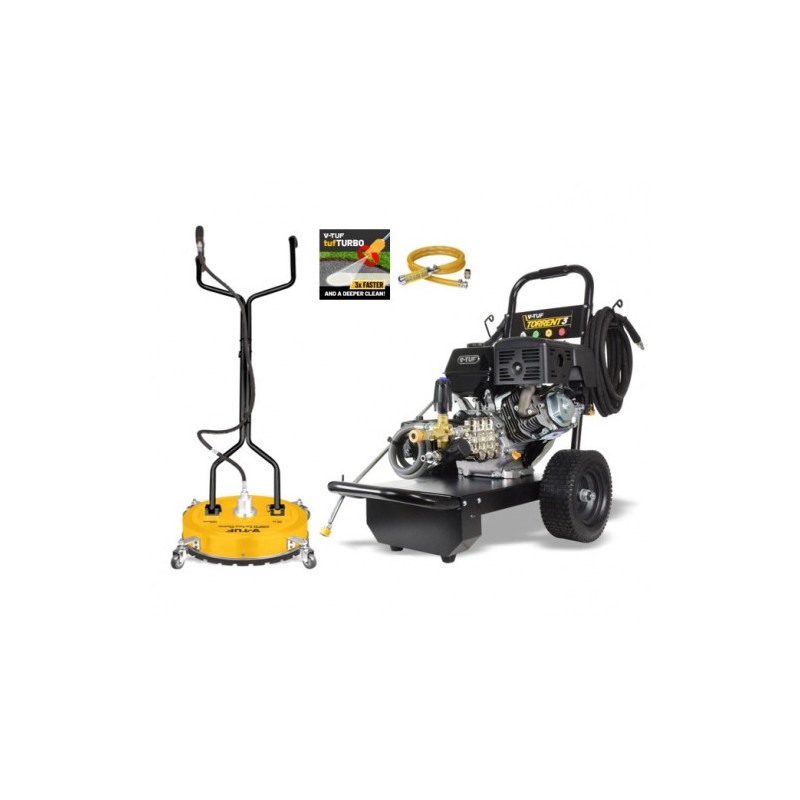 V-TUF TORRENT 3 Industrial 15HP Petrol Pressure Washer - 4000psi, 275Bar, 15L/min - 19" Poly DeckPatio Cleaner