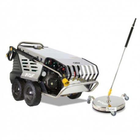 V-TUFRAPIDVSC240v Hot Water Stainless Industrial Mobile Pressure Washer - 1500psi, 100Bar, 12L/min & 410mm SURFACE CLEANER