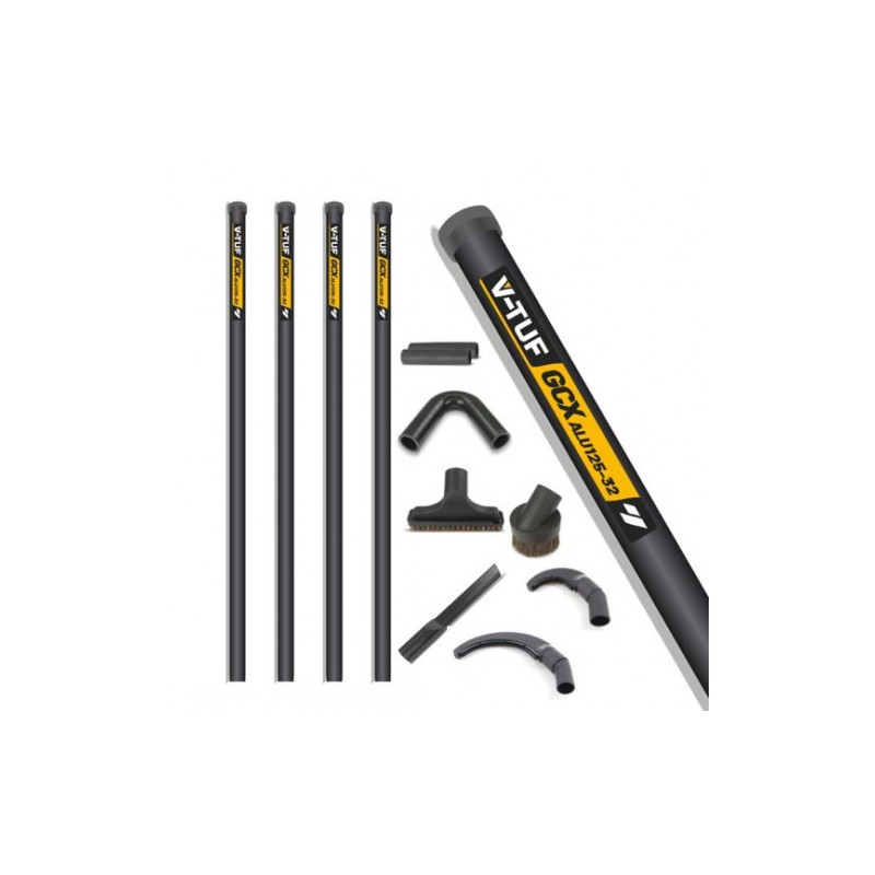 V-TUF GCX ALU HIGH LEVEL INDOOR & GUTTER CLEANER KIT- 16ft (5M) REACH 32MM POLES - With 2 Pipe Cleaning Tools