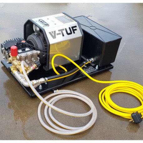 V-TUF 240TCW - 240v Electric Pressure Washer on base-plate with WATER TANK - 1450psi, 100Bar, 12L/min (TOTAL STOP)