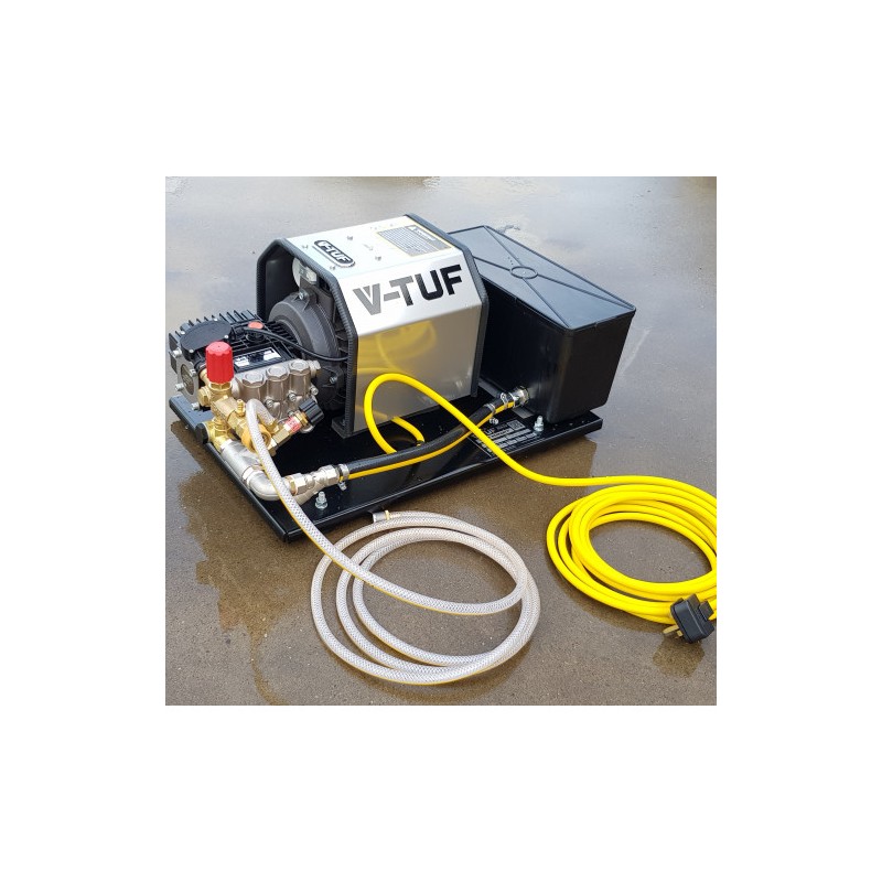 V-TUF 240TCW - 240v Electric Pressure Washer on base-plate with WATER TANK - 1450psi, 100Bar, 12L/min (TOTAL STOP)
