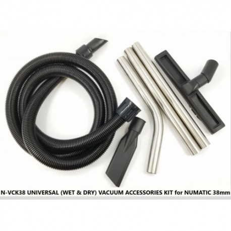 V-TUF Professional 38MM TOOL KIT 3M BLACK Hose, 3Piece Stainles Steel Tubes, 1x Wet & Dry Combo Dual