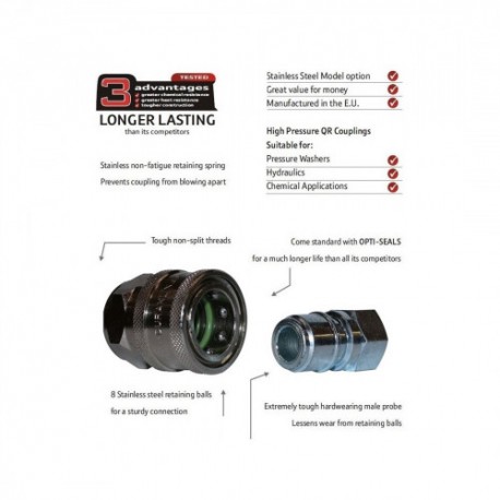 TSQ DURAKLIX HIGH PRESSURE COUPLER & PLUG SET 3/8F - B14.910011