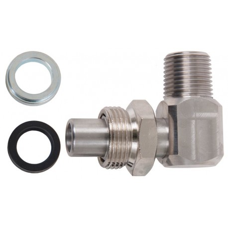 90° Swivel - St.Steel, 16mm inlet 1/2"BSPM outlet