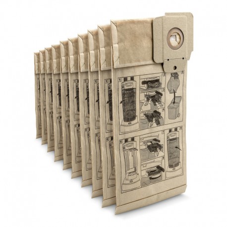 Karcher Paper filter bags, 10 x , CV 30/1, CV 38/1, CV 38/2, CV 48/2 69042940